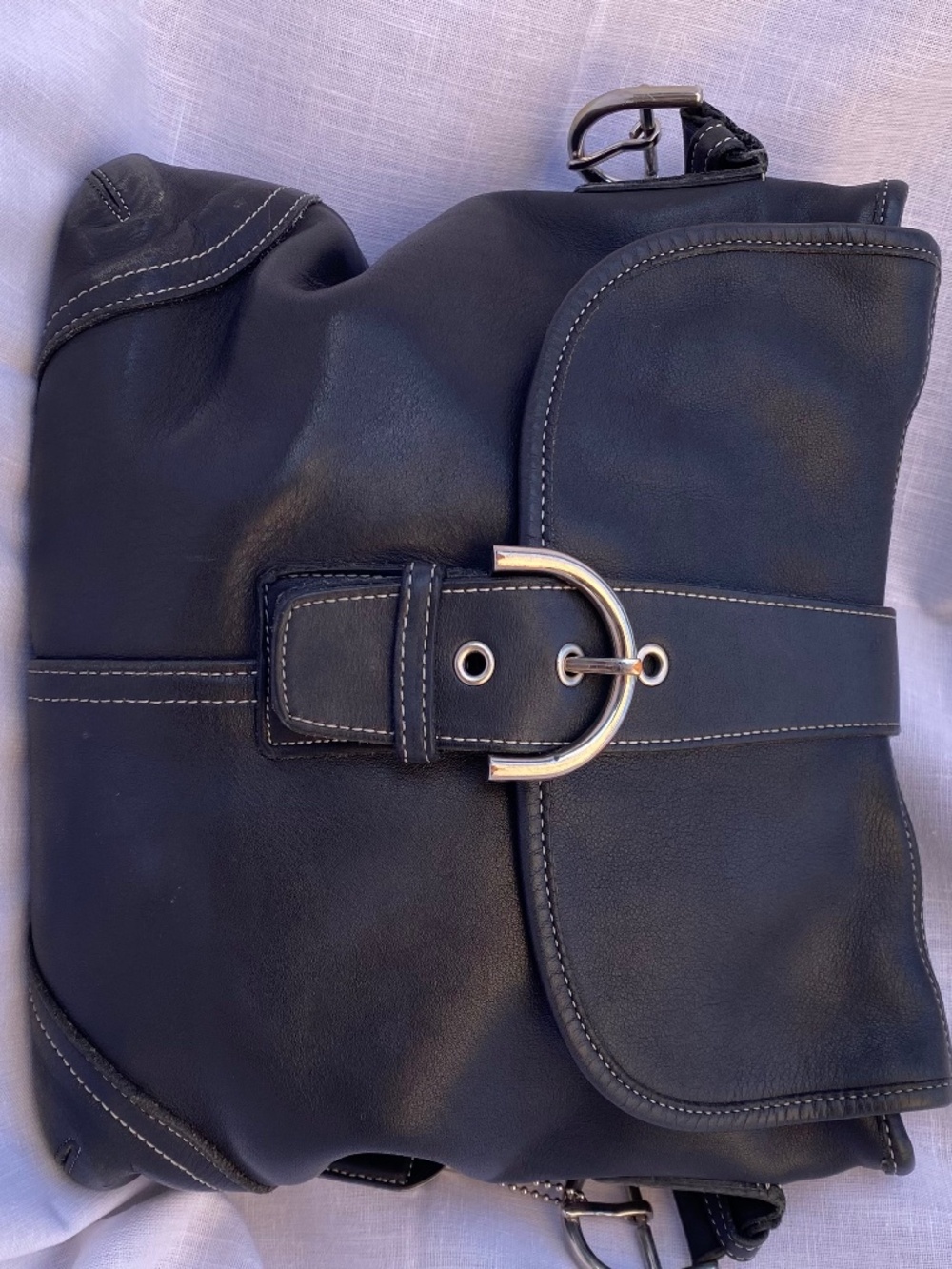 Vintage Coach Soho Flap Crossbody | Black Glove-Tanned Leather | Style 9480
